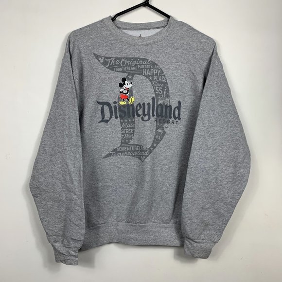 Disneyland Retro Sweatshirt Mens Size S Grey Mickey Mouse Cotton-Blend - Picture 5 of 7